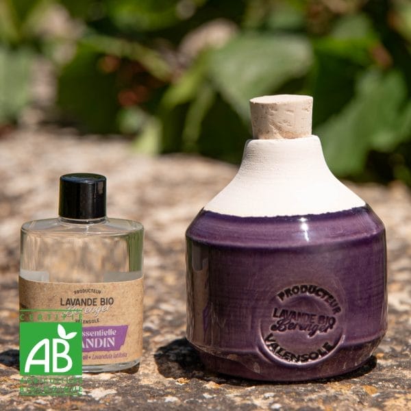 Pochette cadeau diffuseur et huile essentielle de lavandin